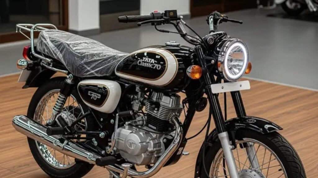 Tata Classic 70 Bike 2025 – 70cc Eco Engine, 85km/l Mileage & Retro Design, Just ₹35,000!